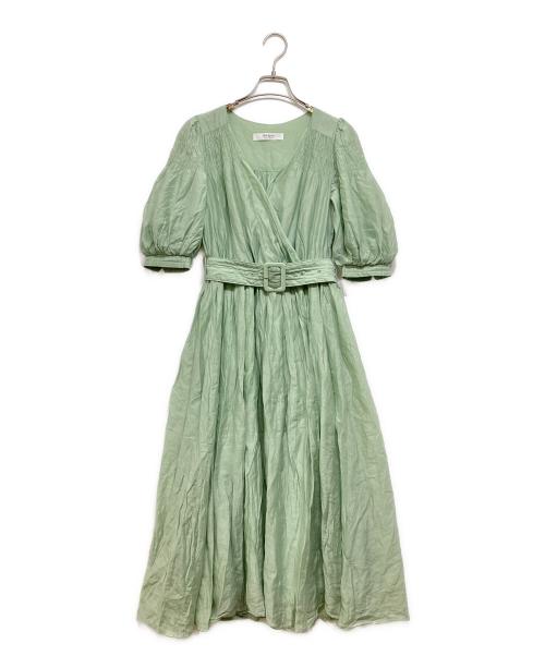 HER LIP TO（ハーリップトゥ）HER LIP TO (ハーリップトゥ) Airy Volume Sleeve Dress グリーン サイズ:Sの古着・服飾アイテム