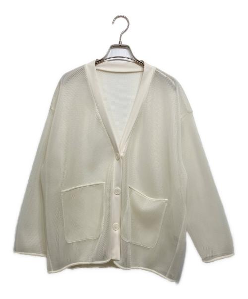pois（ポワ）pois (ポワ) double mesh Cardigan アイボリー サイズ:FREEの古着・服飾アイテム