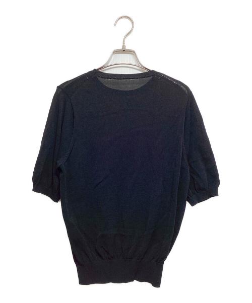HER.（ハー）HER. (ハー) コットンナイロンハーフスリーブニット ブラック サイズ:FREEの古着・服飾アイテム