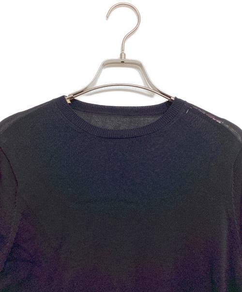 HER.（ハー）HER. (ハー) コットンナイロンハーフスリーブニット ブラック サイズ:FREEの古着・服飾アイテム
