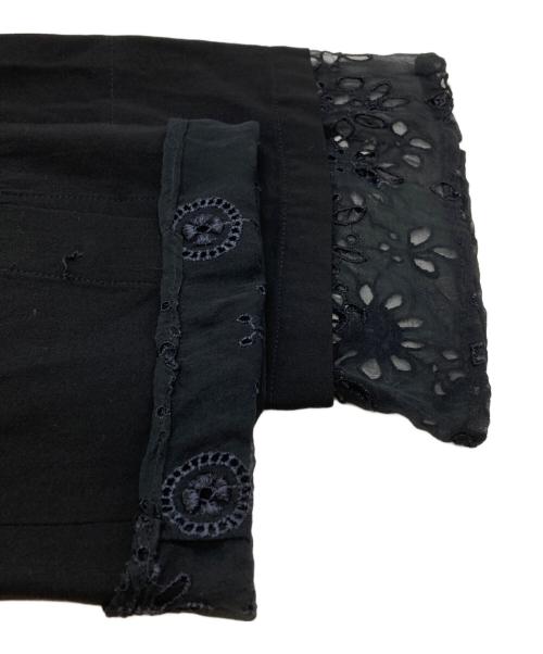 ANN DEMEULEMEESTER（アンドゥムルメステール）ANN DEMEULEMEESTER (アンドゥムルメステール) double layered black pantalon/ダブルレイヤードブラックパンタロン ブラック サイズ:34の古着・服飾アイテム
