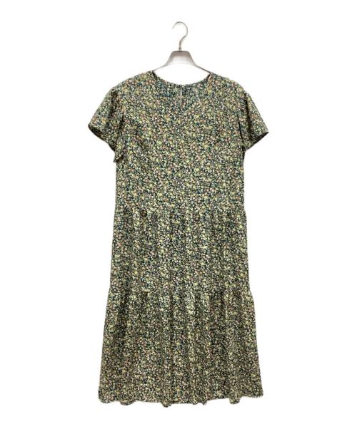 SHIPS any（シップスエニィ）SHIPS any (シップスエニィ) フラワー プリント ティアード ワンピース グリーン サイズ:Fの古着・服飾アイテム