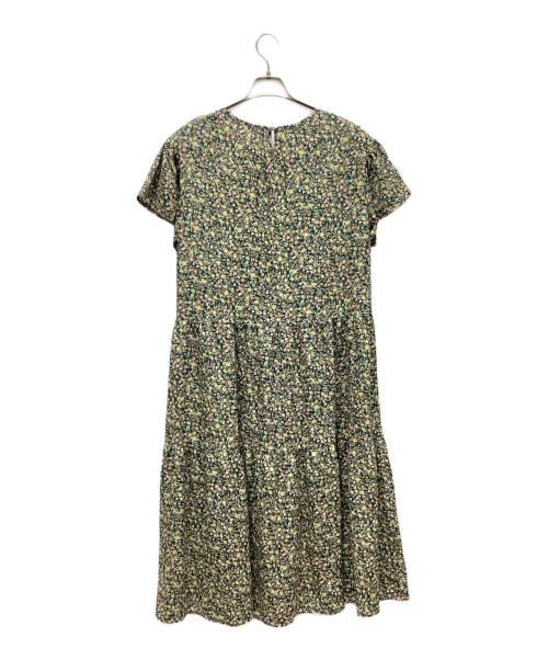 SHIPS any（シップスエニィ）SHIPS any (シップスエニィ) フラワー プリント ティアード ワンピース グリーン サイズ:Fの古着・服飾アイテム
