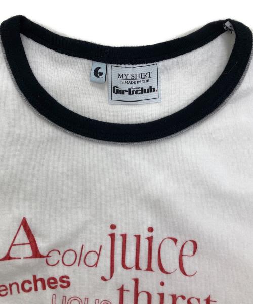 Girls Department Club（ガールズ デパートメント クラブ）Girls Department Club (ガールズ デパートメント クラブ) DOUBLE BIND PRINT Tシャツ ホワイト サイズ:Freeの古着・服飾アイテム