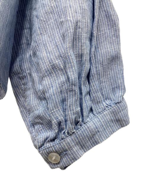 12closet（トゥエルブクローゼット）12closet (トゥエルブクローゼット) リネンフリルブラウス ブルー サイズ:Fの古着・服飾アイテム