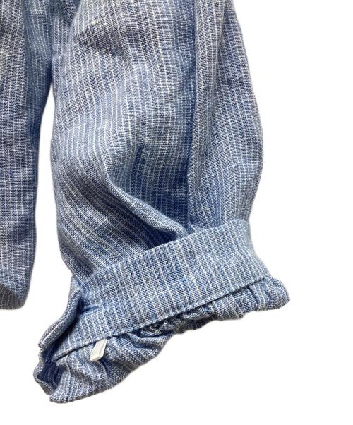 12closet（トゥエルブクローゼット）12closet (トゥエルブクローゼット) リネンフリルブラウス ブルー サイズ:Fの古着・服飾アイテム