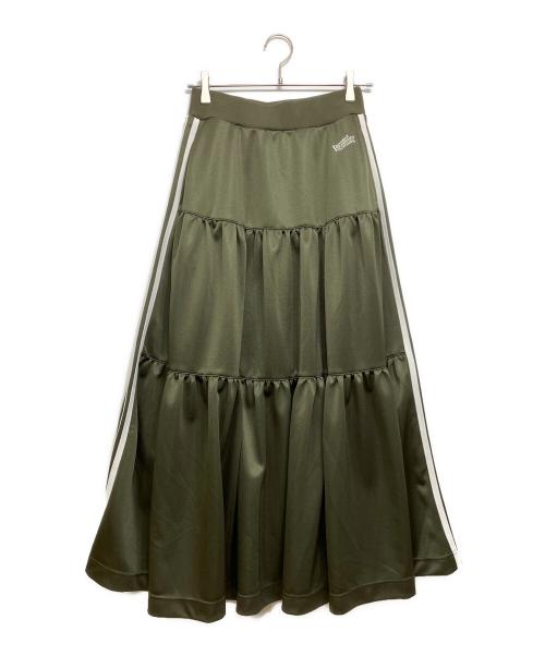 ESSENTIAL DOUBLE STANDARD CLOTHING（エッセンシャルダブルスタンダードクロージング）ESSENTIAL DOUBLE STANDARD CLOTHING (エッセンシャルダブルスタンダードクロージング) ブライトキング トラックティアードスカート オリーブ サイズ:36の古着・服飾アイテム