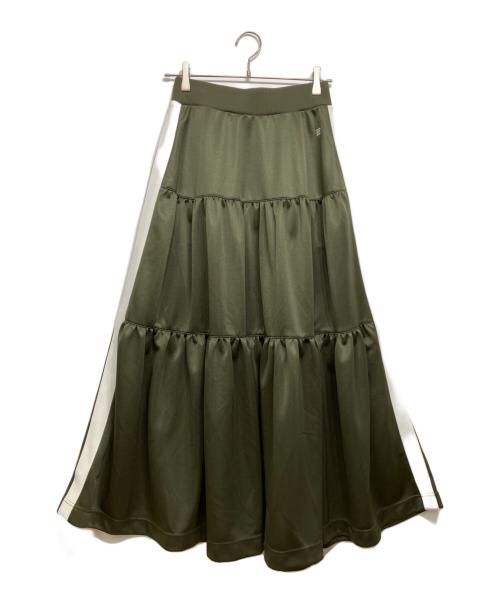 ESSENTIAL DOUBLE STANDARD CLOTHING（エッセンシャルダブルスタンダードクロージング）ESSENTIAL DOUBLE STANDARD CLOTHING (エッセンシャルダブルスタンダードクロージング) ブライトキング トラックティアードスカート オリーブ サイズ:36の古着・服飾アイテム