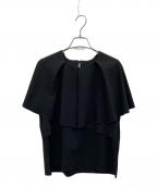 SLOANE×ANAYIスローン×アナイ）の古着「ドライポンチラッフルケーププルオーバー」｜ブラック