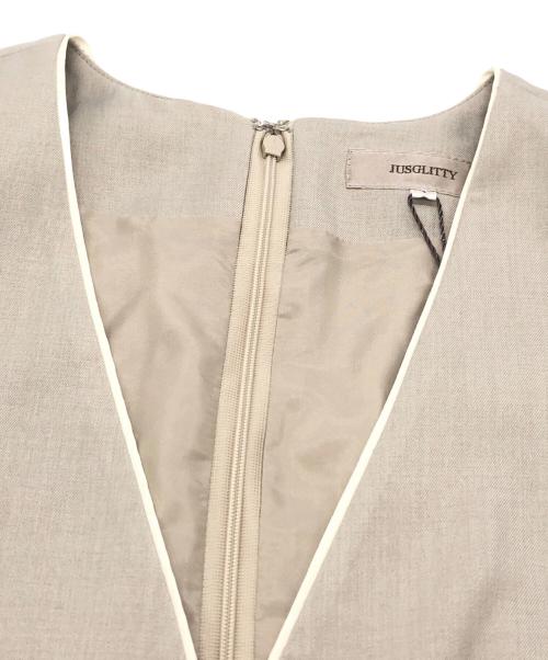 JUSGLITTY（ジャスグリッティー）JUSGLITTY (ジャスグリッティー) パイピングAラインジャンスカ ベージュ サイズ:SIZE 1の古着・服飾アイテム