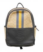 COACHコーチ）の古着「トンプソン バックパック シグネチャー ジャカード ウィズ ヴァーシティ ストライプ」｜ブラック