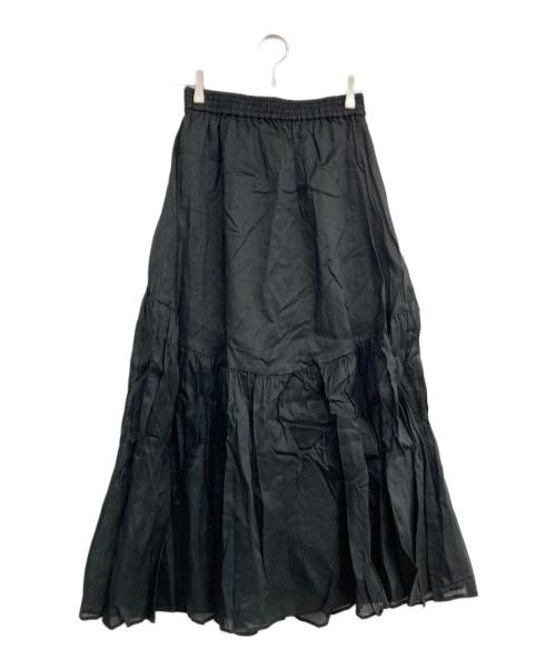 SALON adam et rope'（サロンアダムエロペ）SALON adam et rope' (サロンアダムエロペ) コットンオーガンジーギャザースカート ブラック サイズ:Free 未使用品の古着・服飾アイテム