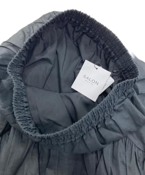 SALON adam et rope'（サロンアダムエロペ）SALON adam et rope' (サロンアダムエロペ) コットンオーガンジーギャザースカート ブラック サイズ:Free 未使用品の古着・服飾アイテム