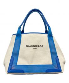 BALENCIAGA（バレンシアガ）の古着「トートバッグ」｜アイボリー×ブルー
