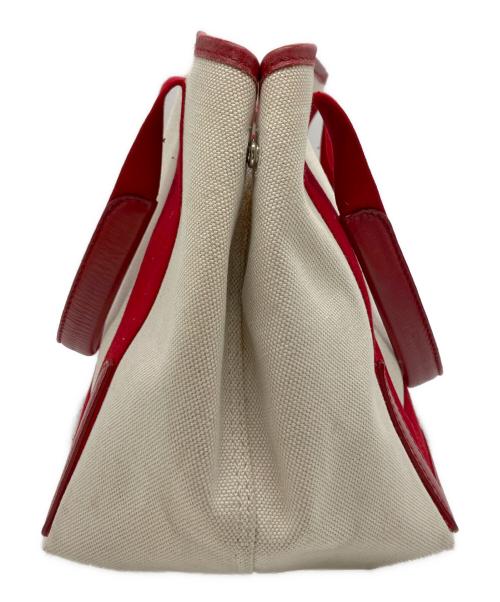 BALENCIAGA（バレンシアガ）BALENCIAGA (バレンシアガ) トートバッグ アイボリー×レッドの古着・服飾アイテム