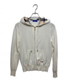 BLUE LABEL CRESTBRIDGE（ブルーレーベルクレストブリッジ）の古着「ニットジップパーカー」｜ホワイト