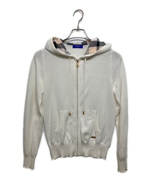 BLUE LABEL CRESTBRIDGE（ブルーレーベルクレストブリッジ）BLUE LABEL CRESTBRIDGE (ブルーレーベルクレストブリッジ) ニットジップパーカー ホワイト サイズ:38の古着・服飾アイテム