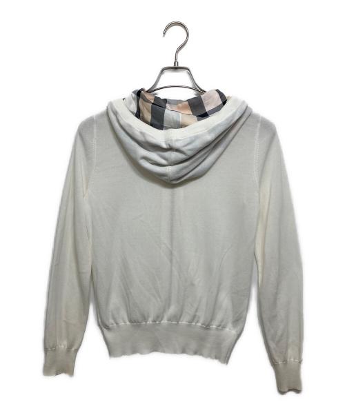 BLUE LABEL CRESTBRIDGE（ブルーレーベルクレストブリッジ）BLUE LABEL CRESTBRIDGE (ブルーレーベルクレストブリッジ) ニットジップパーカー ホワイト サイズ:38の古着・服飾アイテム