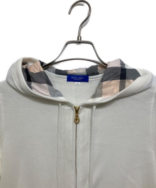 BLUE LABEL CRESTBRIDGE（ブルーレーベルクレストブリッジ）BLUE LABEL CRESTBRIDGE (ブルーレーベルクレストブリッジ) ニットジップパーカー ホワイト サイズ:38の古着・服飾アイテム