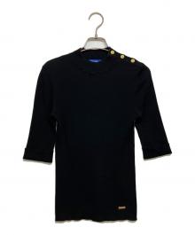 BLUE LABEL CRESTBRIDGE（ブルーレーベルクレストブリッジ）の古着「半袖リブニット」｜ブラック
