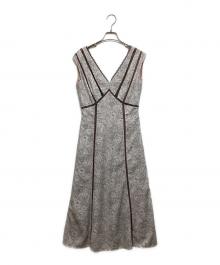 HER LIP TO（ハーリップトゥ）の古着「lace trimmed floral dress」｜ベージュ