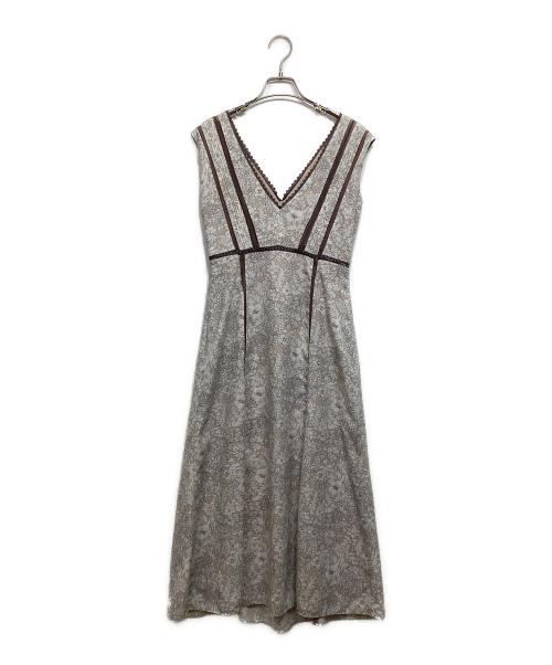 HER LIP TO（ハーリップトゥ）HER LIP TO (ハーリップトゥ) lace trimmed floral dress ベージュ サイズ:Mの古着・服飾アイテム