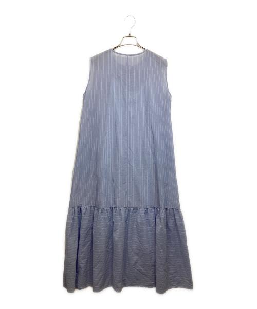 UNTITLED（アンタイトル）UNTITLED (アンタイトル) シャーリングロングワンピース ブルー サイズ:2の古着・服飾アイテム