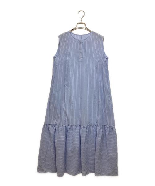 UNTITLED（アンタイトル）UNTITLED (アンタイトル) シャーリングロングワンピース ブルー サイズ:2の古着・服飾アイテム