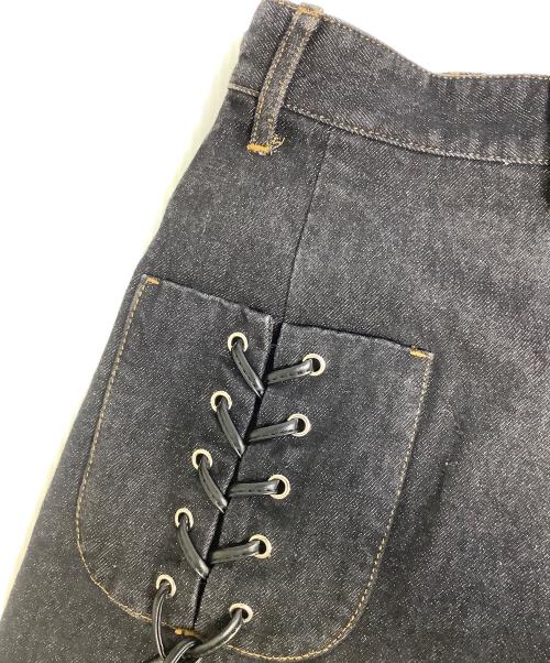 PAMEO POSE（パメオポーズ）PAMEO POSE (パメオポーズ) Laces-up Denim Baggy Trousers ブラック サイズ:Sの古着・服飾アイテム