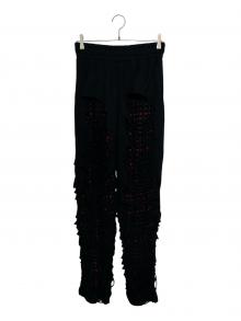 TENDER PERSON（テンダ―パーソン）の古着「Cut-Hole Sweat Pants」｜ブラック