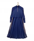 PAMEO POSEパメオポーズ）の古着「SIDE LINE JERSEY DRESS」｜ブルー