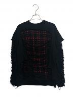 TENDER PERSONテンダ―パーソン）の古着「CUT HOLE SWEAT PULLOVER」｜ブラック