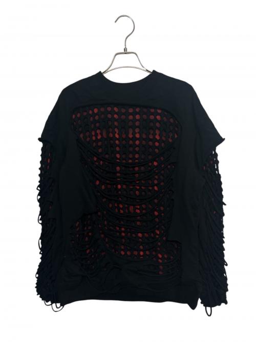 TENDER PERSON（テンダ―パーソン）TENDER PERSON (テンダ―パーソン) CUT HOLE SWEAT PULLOVER ブラック サイズ:3の古着・服飾アイテム