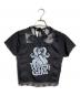 Hysteric Glamour（ヒステリックグラマー）の古着「レースプリントTシャツ/printed T-shirt with lace details」｜ブラック