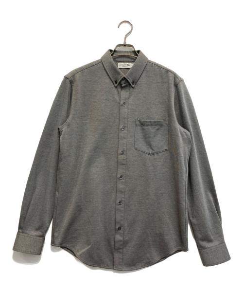 LACOSTE（ラコステ）LACOSTE (ラコステ) シャークスキンボタンダウンシャツ グレー サイズ:Mの古着・服飾アイテム