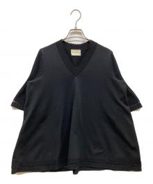 UNITED ARROWS（ユナイテッドアローズ）の古着「Vネック ニットチュニック」｜ブラック