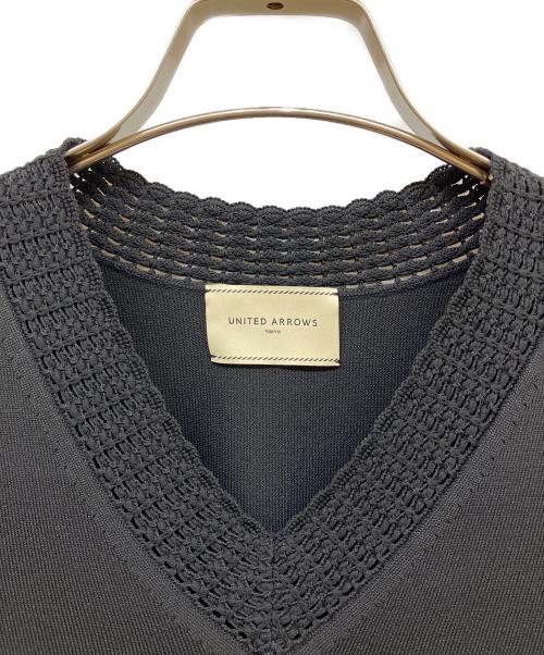 UNITED ARROWS（ユナイテッドアローズ）UNITED ARROWS (ユナイテッドアローズ) Vネック ニットチュニック ブラック サイズ:freeの古着・服飾アイテム