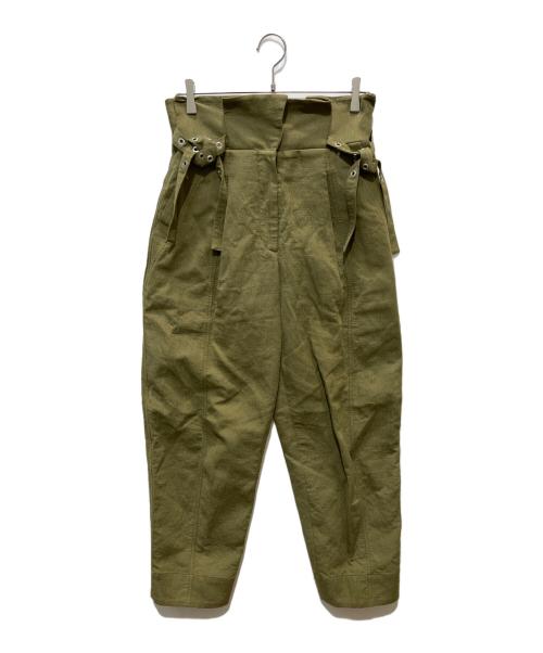 3.1 phillip lim（スリーワンフィリップリム）3.1 phillip lim (スリーワンフィリップリム) コットンリネン ペーパーバッグ パンツ オリーブ サイズ:2の古着・服飾アイテム