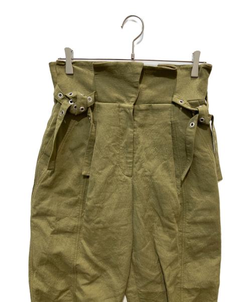 3.1 phillip lim（スリーワンフィリップリム）3.1 phillip lim (スリーワンフィリップリム) コットンリネン ペーパーバッグ パンツ オリーブ サイズ:2の古着・服飾アイテム