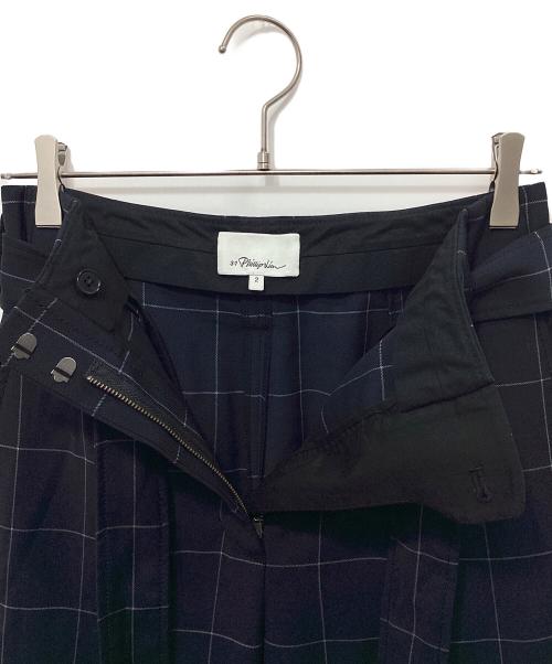 3.1 phillip lim（スリーワンフィリップリム）3.1 phillip lim (スリーワンフィリップリム) チェックパンツ ネイビー サイズ:2の古着・服飾アイテム