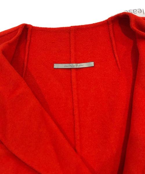 MaxMara（マックスマーラ）MaxMara (マックスマーラ) cucito a mano ウールリバーコート レッド サイズ:SIZE 42の古着・服飾アイテム