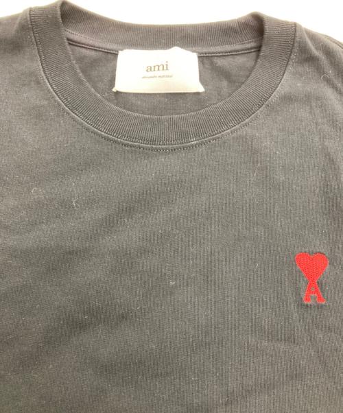 AMI Alexandre Mattiussi（アミアレクサンドルマテュッシ）AMI Alexandre Mattiussi (アミアレクサンドルマテュッシ) ハートロゴ刺繍Tシャツ ブラック サイズ:XSの古着・服飾アイテム