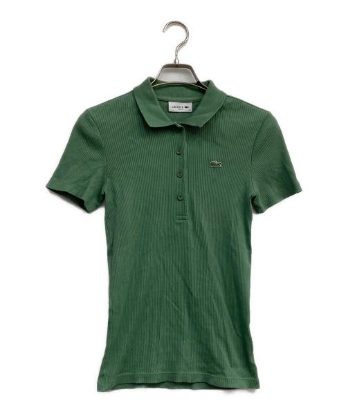 LACOSTE（ラコステ）LACOSTE (ラコステ) タイトフィットリブニットポロシャツ グリーン サイズ:38の古着・服飾アイテム