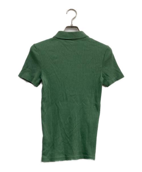LACOSTE（ラコステ）LACOSTE (ラコステ) タイトフィットリブニットポロシャツ グリーン サイズ:38の古着・服飾アイテム