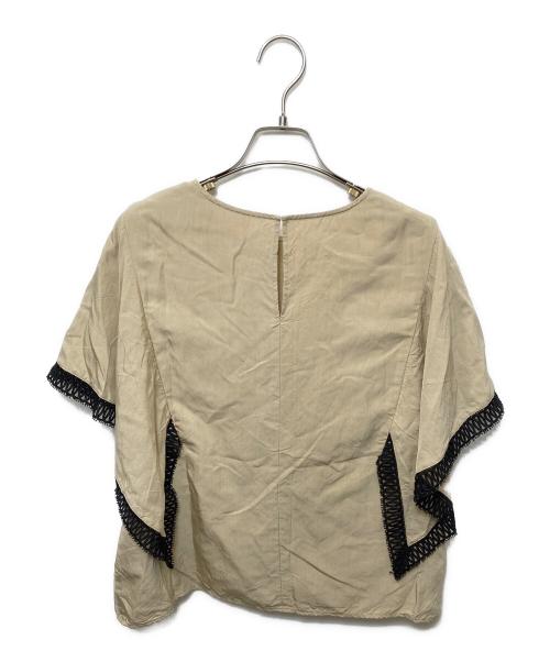 Noble（ノーブル）Noble (ノーブル) オーヴレースラッフルフリルブラウス ベージュ サイズ:表記なしの古着・服飾アイテム