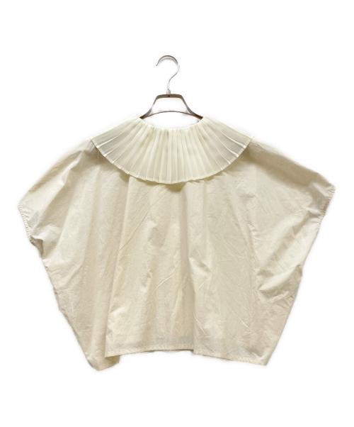 mizuiro-ind（ミズイロインド）mizuiro-ind (ミズイロインド) プリーツカラーシャツ アイボリー サイズ:SIZE Freeの古着・服飾アイテム