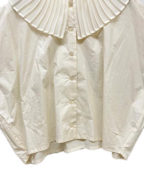 mizuiro-ind（ミズイロインド）mizuiro-ind (ミズイロインド) プリーツカラーシャツ アイボリー サイズ:SIZE Freeの古着・服飾アイテム