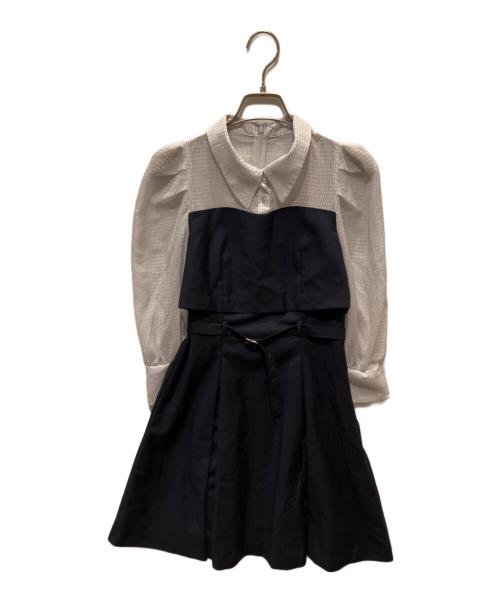 DazzliN（ダズリン）dazzlin (ダズリン) 2WAY ボウタイレイヤードミニワンピース ネイビー サイズ:Sの古着・服飾アイテム