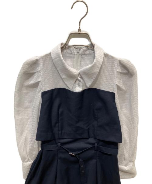 DazzliN（ダズリン）dazzlin (ダズリン) 2WAY ボウタイレイヤードミニワンピース ネイビー サイズ:Sの古着・服飾アイテム