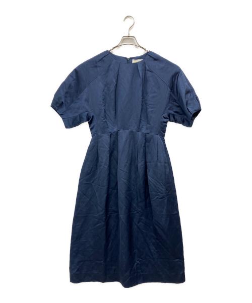 CYCLAS（シクラス）CYCLAS (シクラス) リネンサテン タックワンピース ネイビー サイズ:36の古着・服飾アイテム